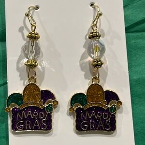 🌻3/$15 Mardi Gras Charm Earrings-NWOT
